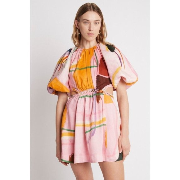 BNWT Aje Capucine Puff Sleeve Mini Dress Size 10 - Picture 9 of 16